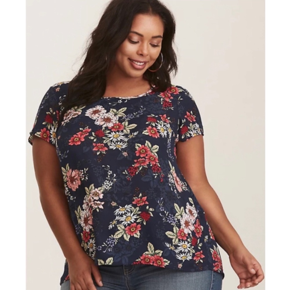 Georgette top‎ with short sleeves